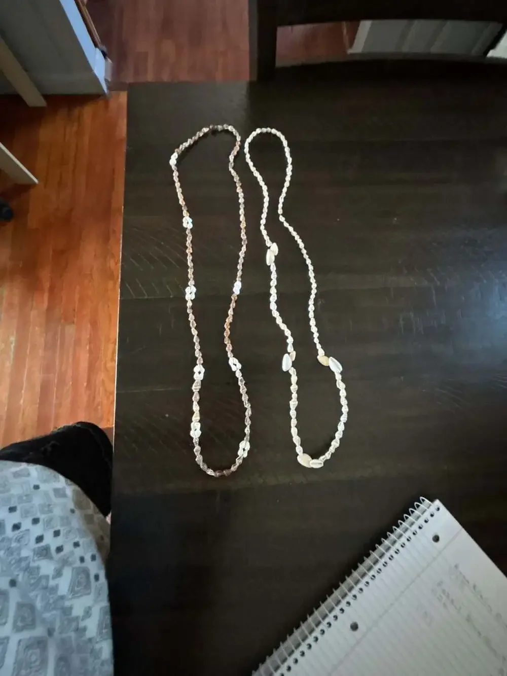Set of 2 Vintage Beaded Seashell Layering Necklaces